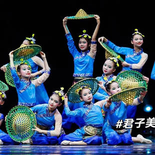 采春儿童古典舞演出服我们 民族舞中国风少儿舞蹈表演服 田野服装