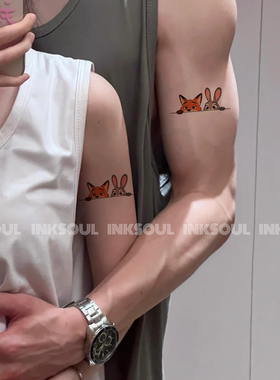 甜蜜窥探 | 爆款疯狂动物城狐兔cp纹身贴情侣暗号专属配对可水洗