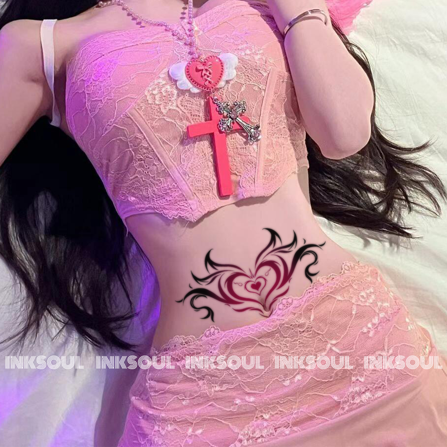 INKSOUL魅魔之吻纯欲魅魔纹身贴