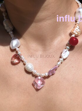 异形不规则鱼尾大水果ins项链