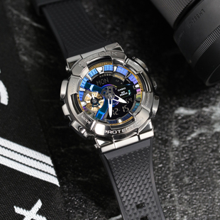 卡西欧手表男gshock钢铁之心王一博同款 110 防水金属小钢炮方块GM