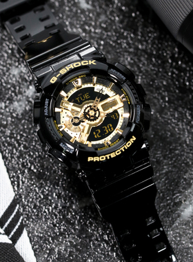卡西欧手表男黑金gshock黑暗之心情侣电子表时尚防水运动GA110GB