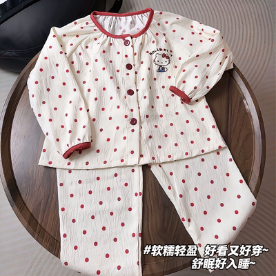 儿童睡衣女童云朵棉长袖长裤卡通