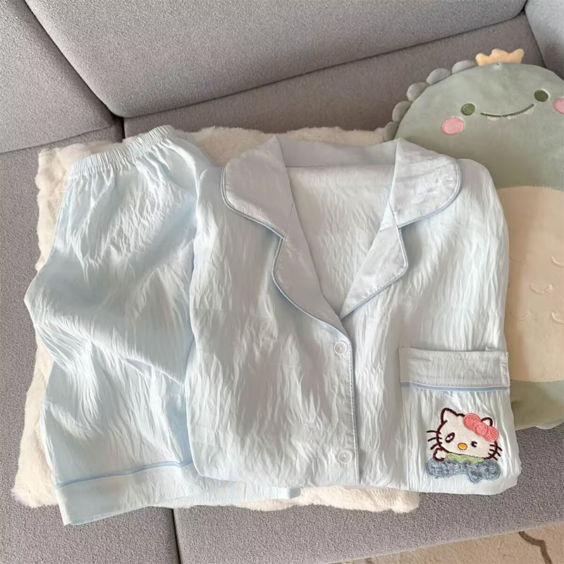 夏季新蓝色KT猫儿童云朵棉家居服
