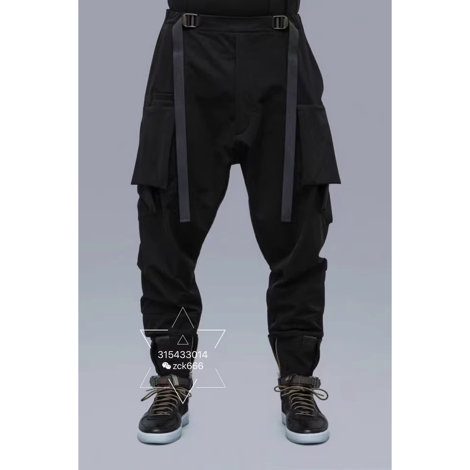 德国acronym户外机能裤宽松收口假两件p23a-ds卫裤腰带织带装饰图片