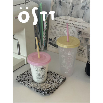 〈Daily Bloom〉OSTT1722原创设计吸管冷水杯可爱简约插画ins