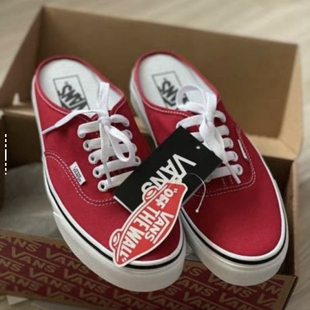 减震耐磨轻便透气低帮板鞋 帆布 红色VN0A54F7JV6 Authentic Vans
