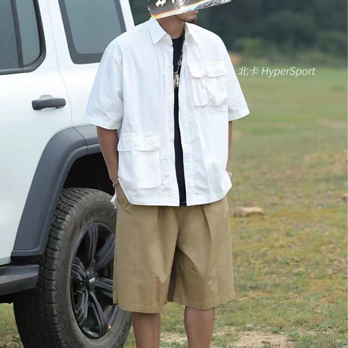 LINING李宁多口袋短袖衬衫