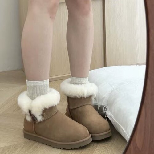 UGG Bailey Bow II 蝴蝶结加绒保暖雪地靴女款栗子棕1016501-CHE