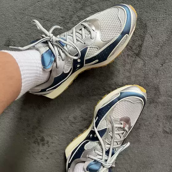Saucony Trainer 80 Comfortable and Versatile Starlight Inspiration Low-Top Casual Shoes Gray-Blue S79070-2