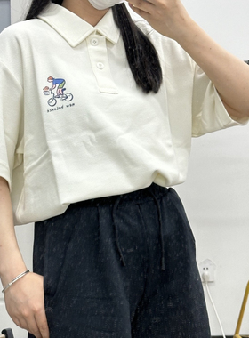 New Balance 字母卡通人物印花休闲短袖Polo衫白色NFE26061-IV