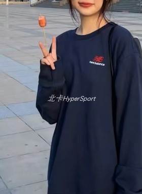 New Balance 刺绣Logo运动卫衣 黑/浅灰/藏青UT21501-BK-NGO-SAH