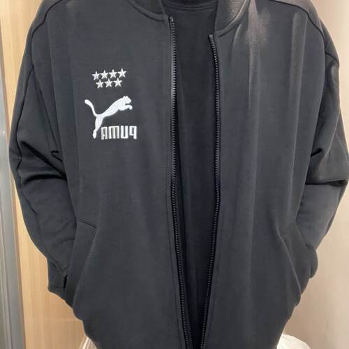 PUMA彪马logo图案户外休闲运动拉链立领 夹克 男 黑色628094-01