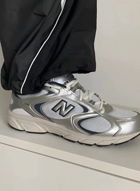 New Balance 408系列复古运动低帮休闲跑步鞋男女同款 银色ML408N