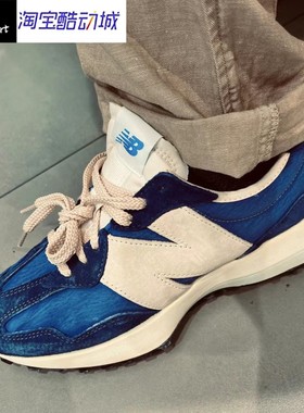 New Balance NB 327 复古休闲减震防滑耐磨低帮跑步鞋蓝白MS327VA