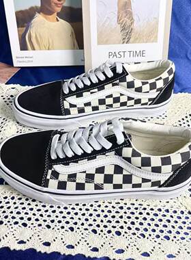 Vans帆布 黑白棋盘格 减震耐磨轻便透气 低帮 板鞋 556436-0009