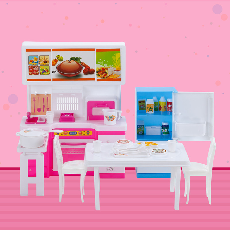 FINIDO 인형 미니 주방 어린이 장난감 소녀 공주 놀이 집 생일 선물 6 크리스마스