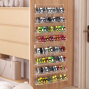 小汽车收纳展示架挂墙上亚克力儿童多美卡风火轮模型玩具车置物架