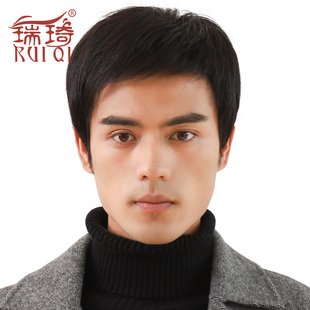 假发男生真人发丝短发男士发套帅气寸发男式头套中老年短直发光头