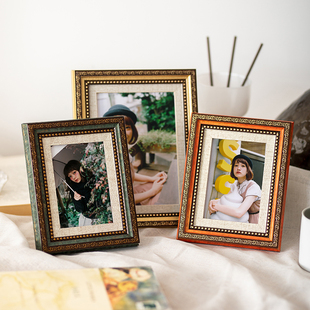 源头工厂复古相框欧式 宫廷6桌面摆台7寸8画框A4高档10做旧画框架