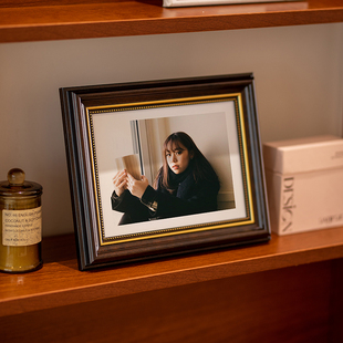 创意美式复古照片打印加相框高级感空框摆台5678寸挂墙洗照片做成