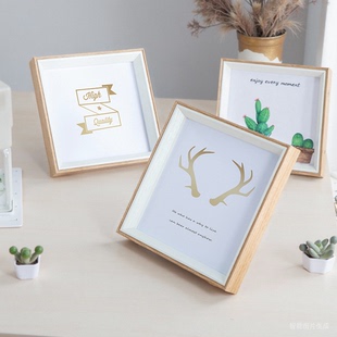 正方形相框摆台高级感挂墙装裱5五6六7七8八10十A4寸儿童相册画框