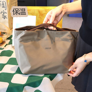 新款日式简约手提便当包防水铝箔饭盒袋上班族学生尼龙轻便饭盒袋