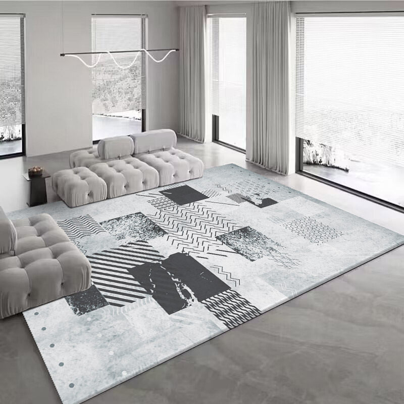 奶油风地毯客厅轻奢高级感沙发地垫法式加厚卧室床边地毯耐脏地毯