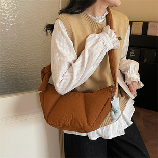 韩国包包包女饺子2025大容量秋冬新款 简约百搭休闲单肩斜挎包A23