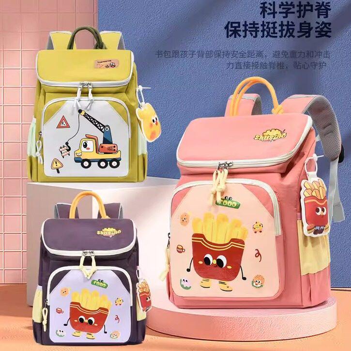 幼儿园书包男孩工程车小中大班3-6岁5可爱薯条轻便女儿童双肩背包