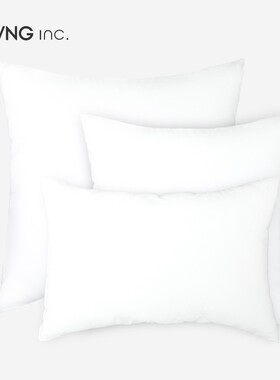 LIVING inc. 抱枕芯 白色靠垫靠枕芯正方形腰枕芯长方4550可拆洗