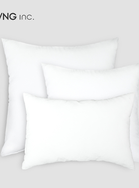 LIVING inc.抱枕芯 白色靠垫枕芯正方形长方条形腰枕芯4550可拆洗