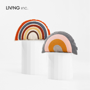 LIVING 异形绣花抱枕椅子腰靠枕靠垫背套ins少女心可爱 inc.彩虹