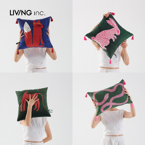 LIVING inc.脑洞商店 艺术插画动物沙发抱枕多巴胺ins少女心靠垫