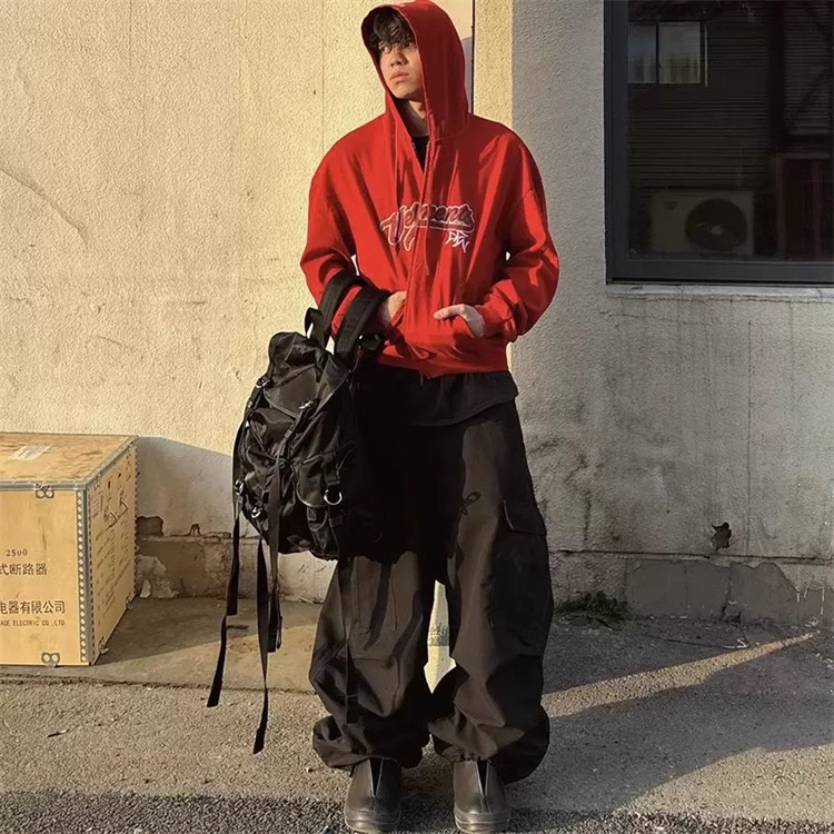 马吉拉风格多飘带尼龙战术黑色双肩包glam slam书包 超大容量