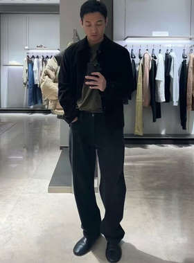 自主ROW风格 2025ss新款Ross黑色直通宽松牛仔裤