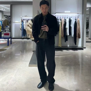 自主ROW风格 2025ss新款Ross黑色直通宽松牛仔裤