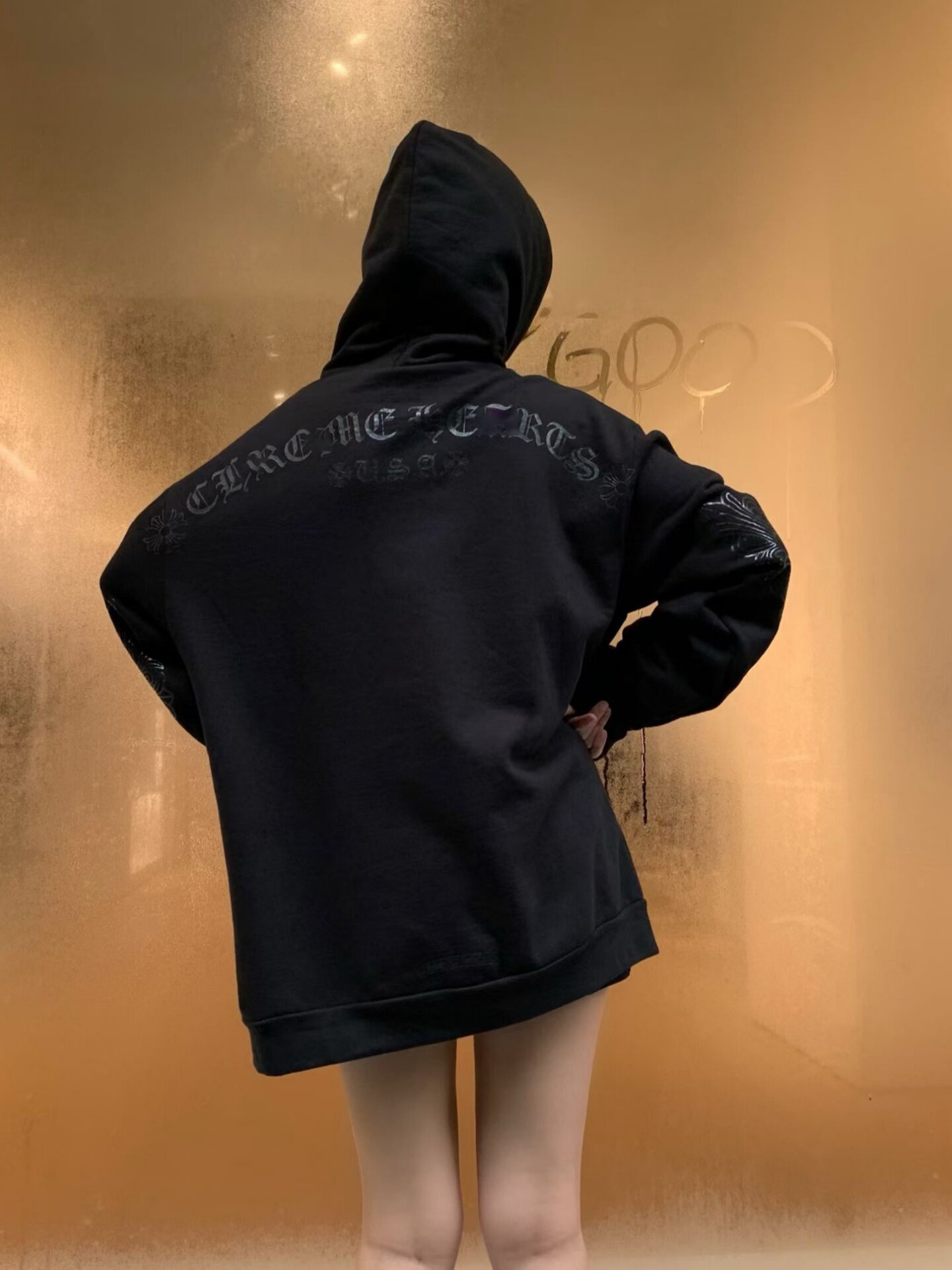 thumbnail for Iron Made New Street Style Pure Cotton Comfortable and Warm Hooded Long-Sleeve Sweatshirt with Kirin Arm and Black Warrior Print