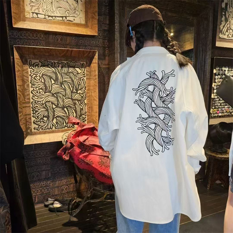 Nemeth 风格绳结衬衫后背绳结休闲宽松弯刀廓形衬衫外套男女