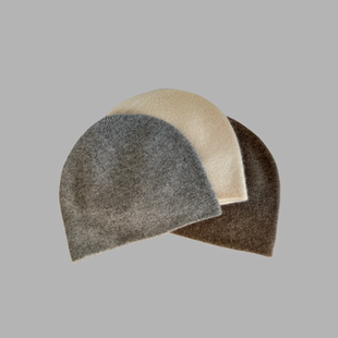 冷帽包头帽男女简约百搭显脸小秋冬康赛妮羊绒针织帽套头帽堆堆帽