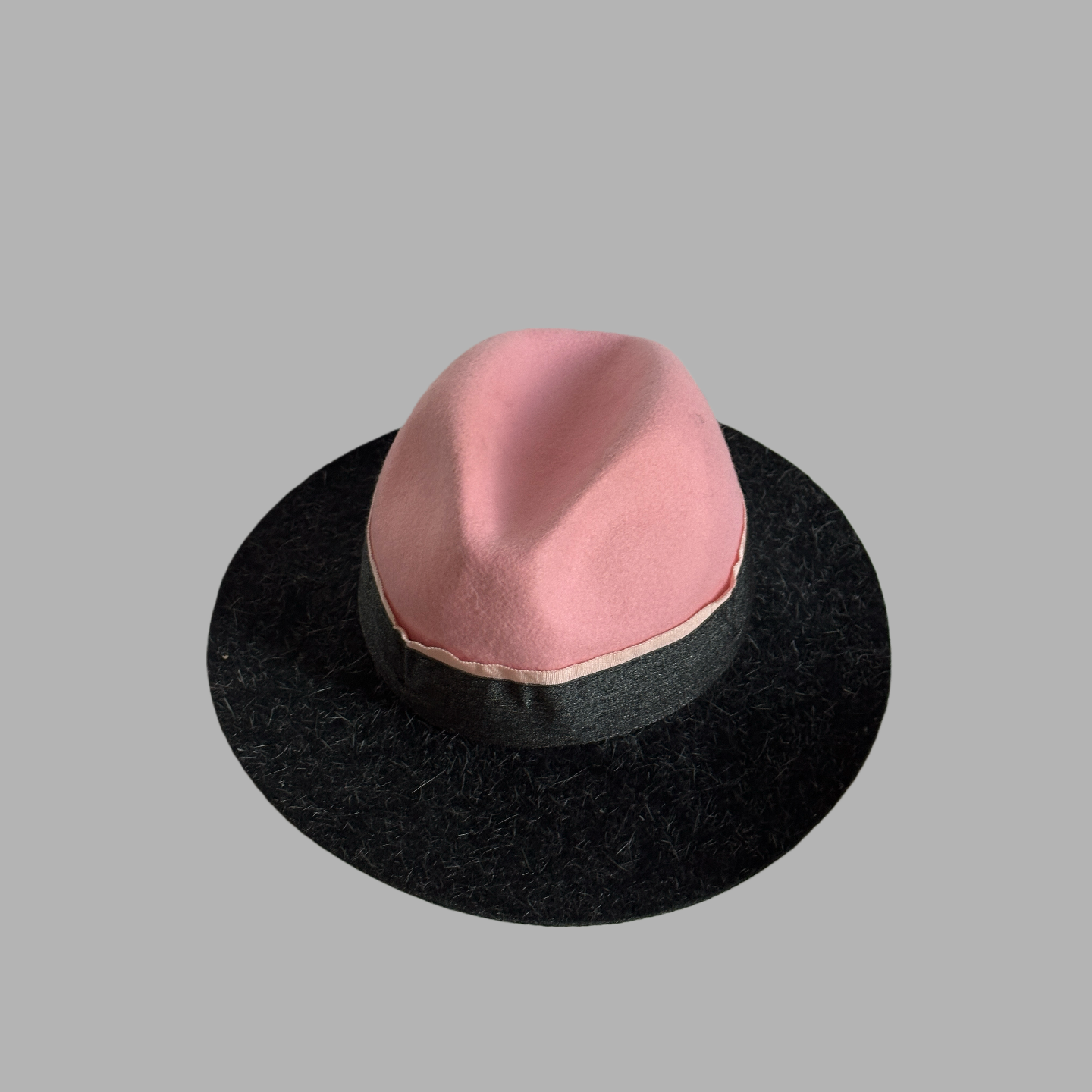 复古港风羊毛呢定型毡帽绅士帽洋气粉色撞色爵士帽女士礼帽英伦风