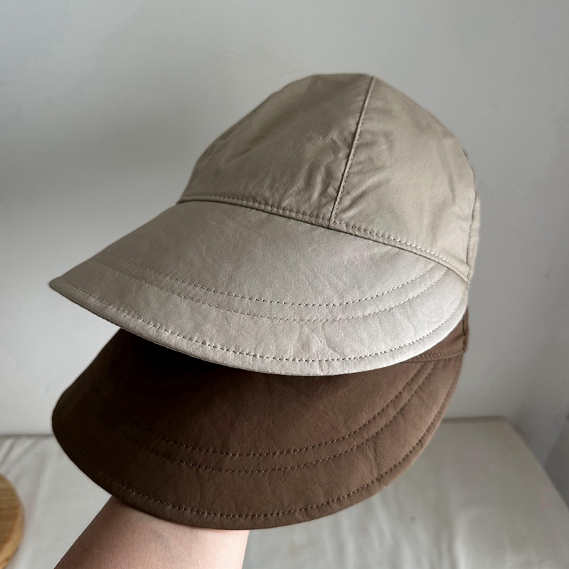 米色棉布纯色日系高级版帽子夏