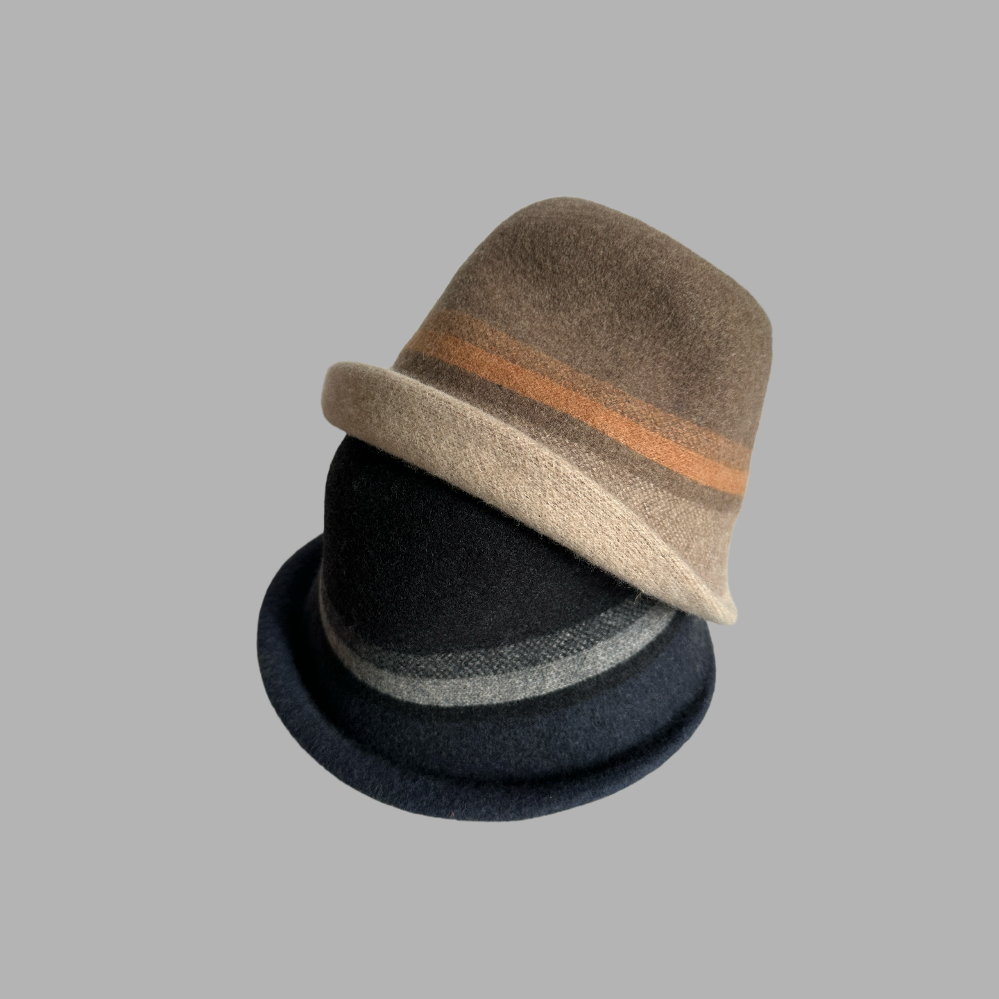 中老年妈妈款保暖小礼帽可折叠帽子卷边女士秋冬渔夫帽盆帽撞色