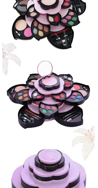 Hộp phấn trang điểm xoay Lotus Set sản phẩm mới Blossom Big Plum Blossom Powder Powder Eye Shadow Box. - Bộ sưu tập trang điểm phấn mắt focallure