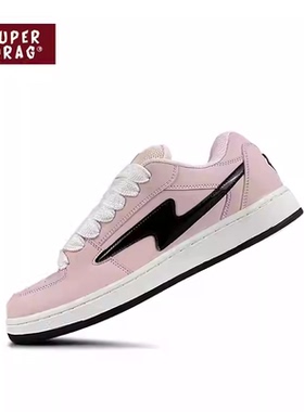超拽SUPERDRAG 闪电鞋原创裸粉低帮板鞋女夏季小众复古休闲鞋子