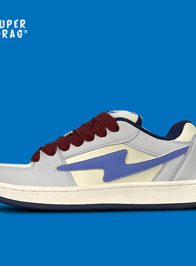 超拽SUPERDRAG 面包鞋原创闪电设计低帮板鞋男女日系复古休闲鞋子