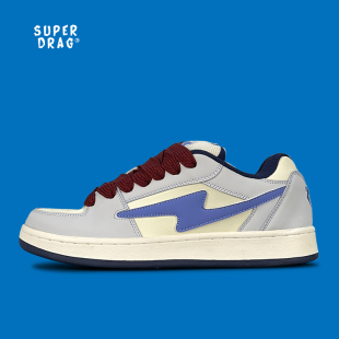男女日系复古休闲鞋 原创闪电设计低帮板鞋 子 面包鞋 超拽SUPERDRAG