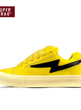 超拽SUPERDRAG 面包鞋复古香蕉黄低帮板鞋男女潮百搭情侣休闲鞋子