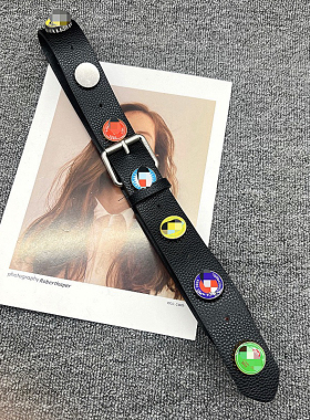 秀场款啤酒瓶盖腰带装饰柳钉皮带穿出你的态度时髦痞帅风男女裤带