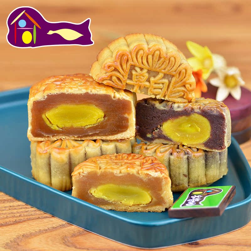 梅州客家单黄白莲蓉月饼蛋黄豆蓉月饼广式手工老式中秋月饼散装